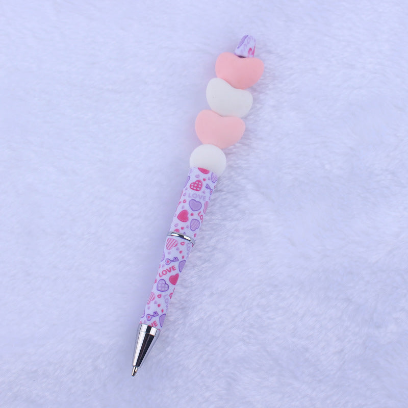 Wholesale Beaded Pens Valentine's Day Love Silicone Handmade Beaded Pen